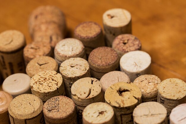 Wine corks on the table