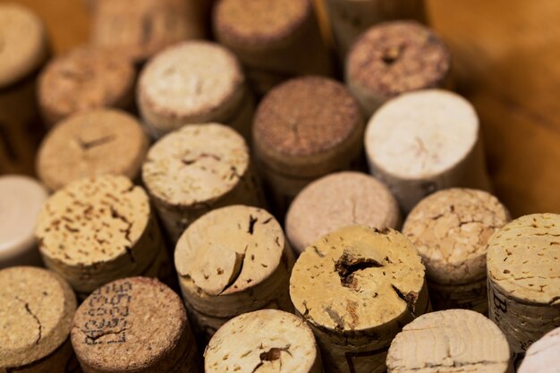 Wine corks on the table