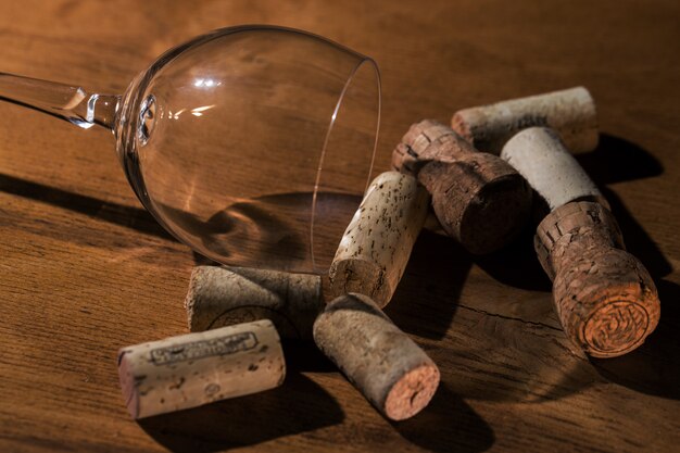 Wine corks on the table