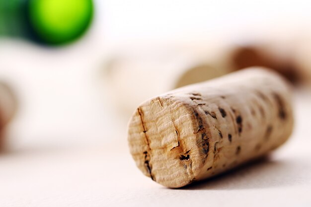 Wine corks on a table