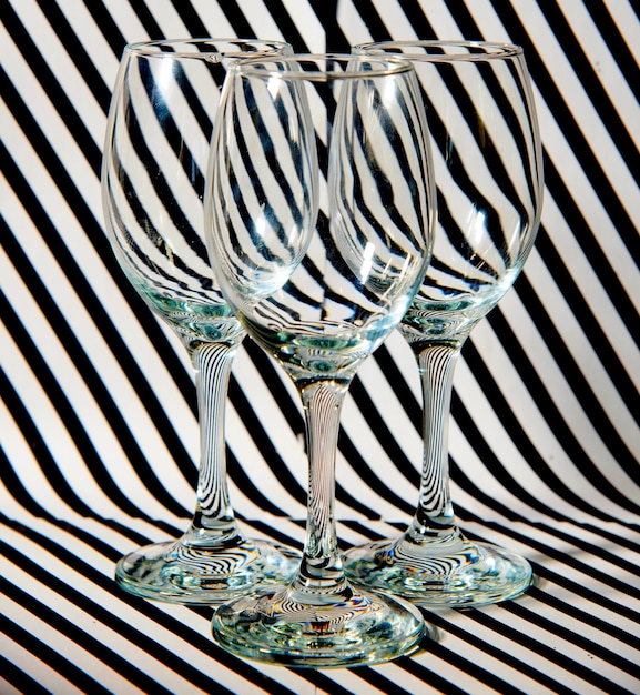 Premium Photo | Wine glass on black and white background