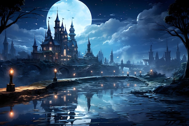 冬の妖精の王国のシーンの背景