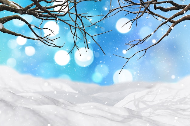 Free Photo winter landscape with falling snow