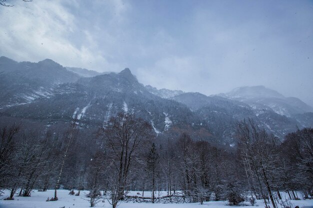 Winter in ordesa and monte perdido national park, pyrenees, spain
