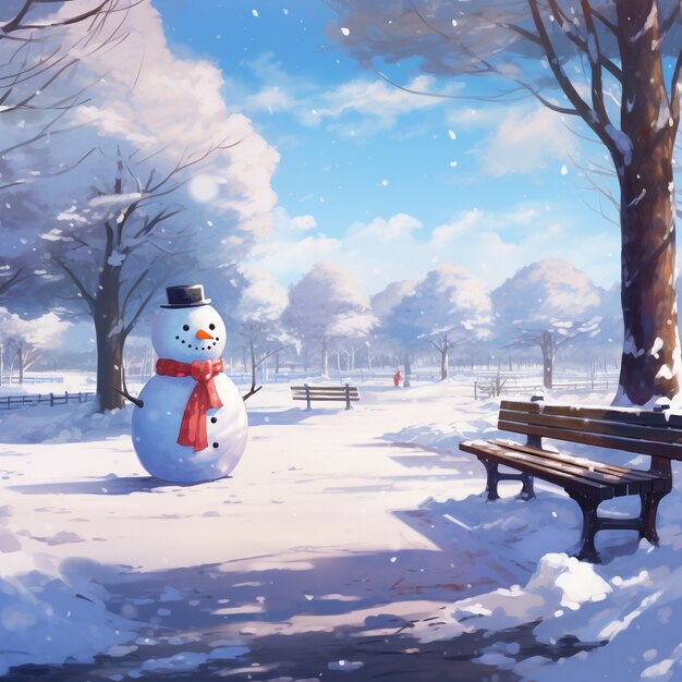 winter season with snow