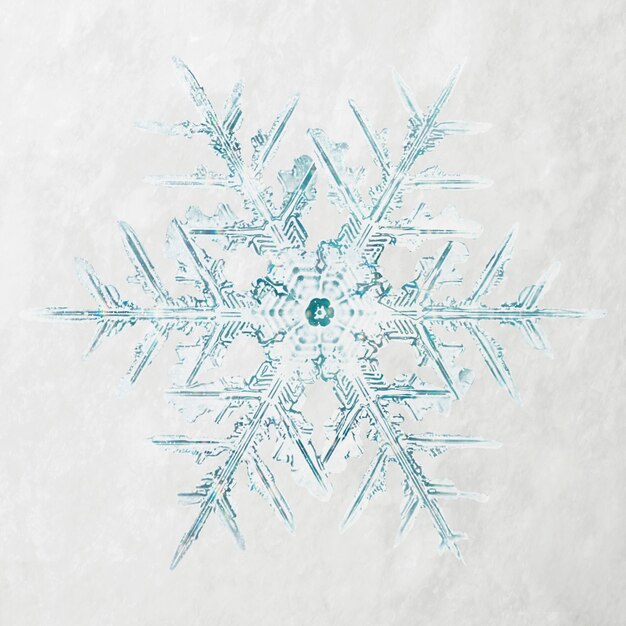Зимняя снежинка Рождественский орнамент макросъемка, ремикс фотографии Уилсона Бентли