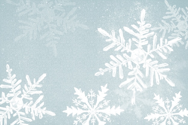 Winter snowflake illustration on blue background