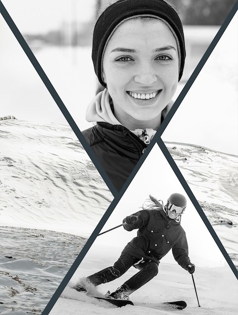 Free photo winter sports collage design