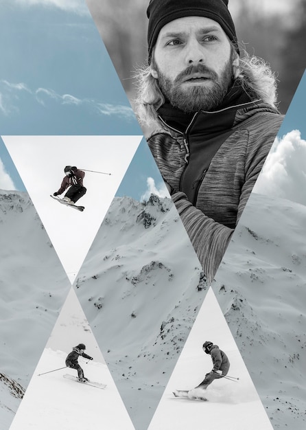 Free photo winter sports collage design