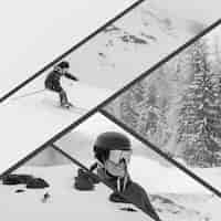 Free photo winter sports collage design