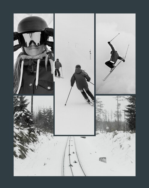 Winter sports collage design