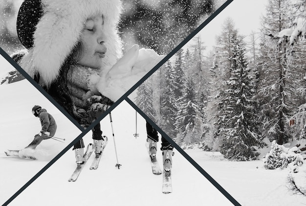 Winter sports collage design