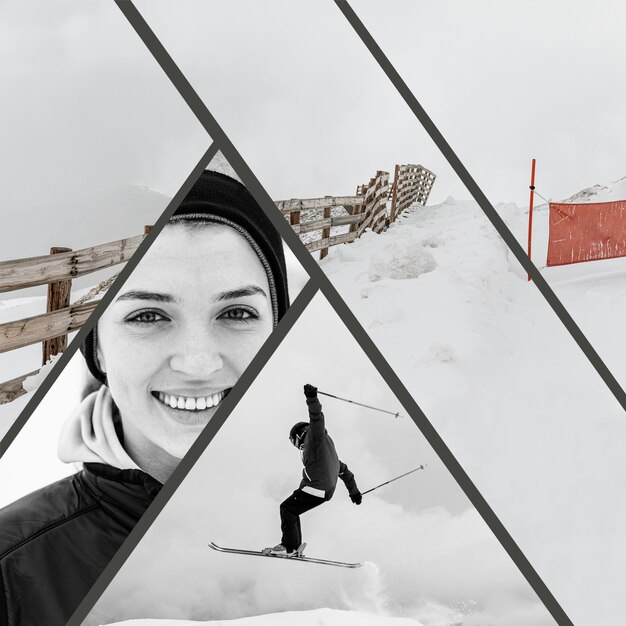 Winter sports collage design