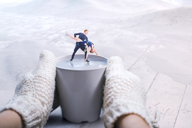 Free photo winter sports concept composition