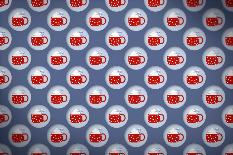 Free Photo winter tea cups shapes pattern