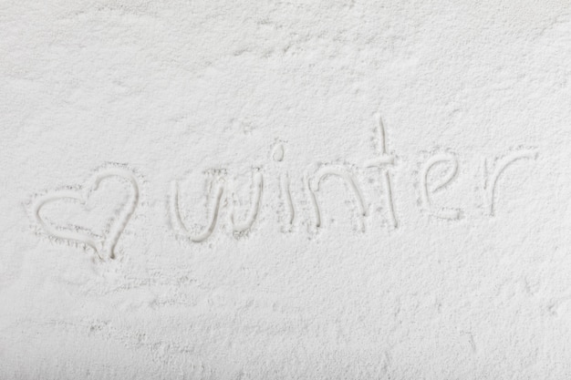 Winter title on snow surface