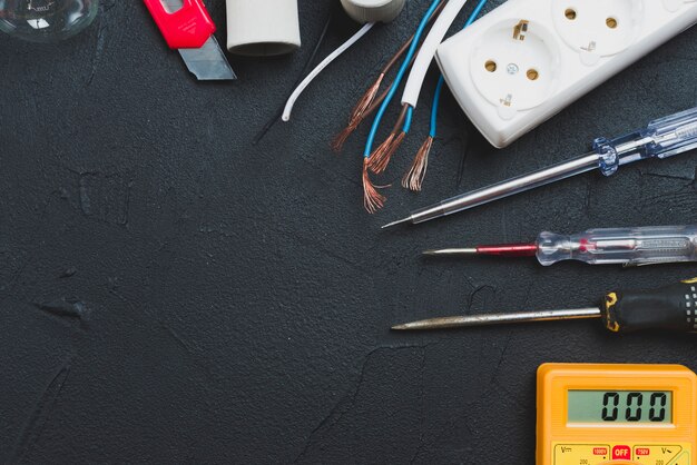 Wires, screwdrivers, and multimeter