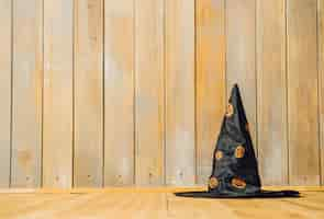 Free photo witch hat with jack-o-lantern pattern