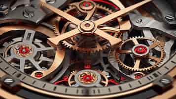 Free photo within a watch's interior a macro image unveils intricate and detailed mechanics