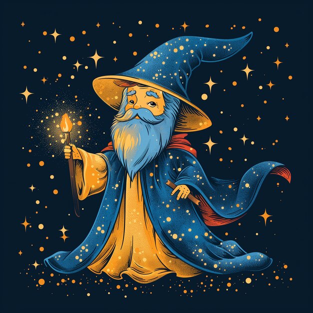 Wizard cartoon illustration