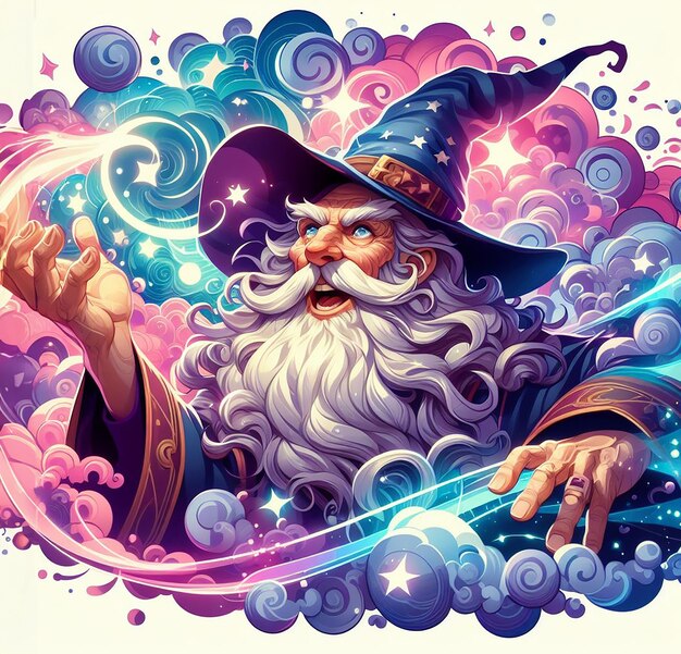 Wizard cartoon illustration