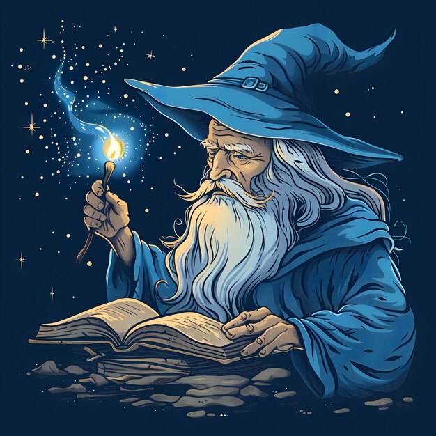 Wizard cartoon illustration