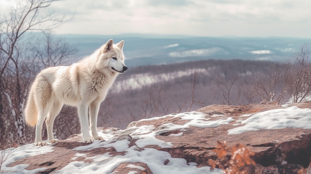 Foto gratuita lupo in ambiente naturale