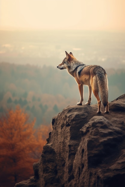 Foto gratuita lupo in ambiente naturale