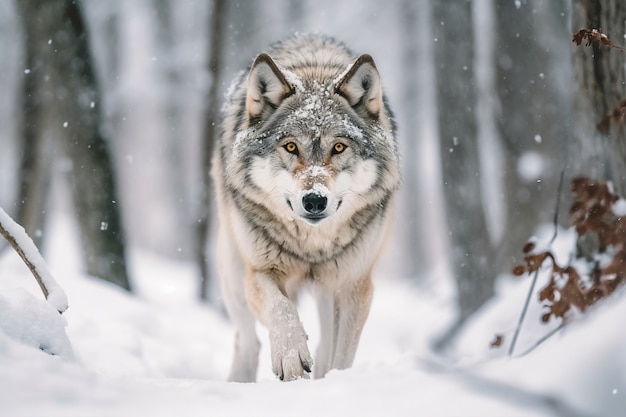 자연 환경의 늑대