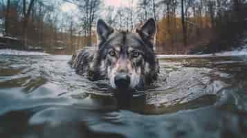 Foto gratuita lupo in ambiente naturale