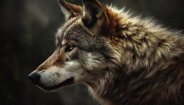Wolf in snow staring wild beauty nature fierce elegance generated by artificial intelligence
