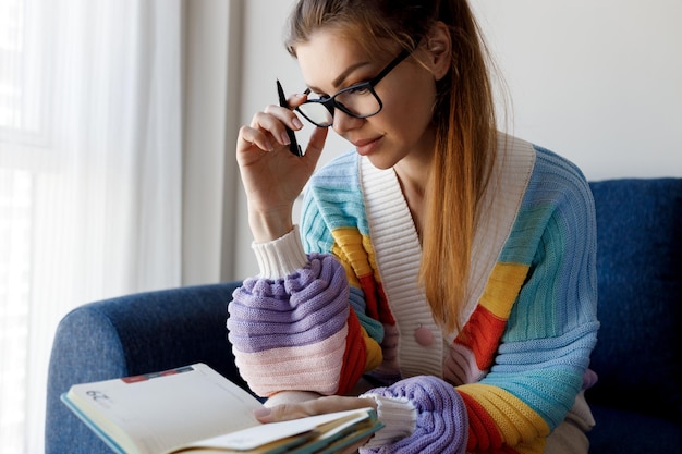 woman accountant at home