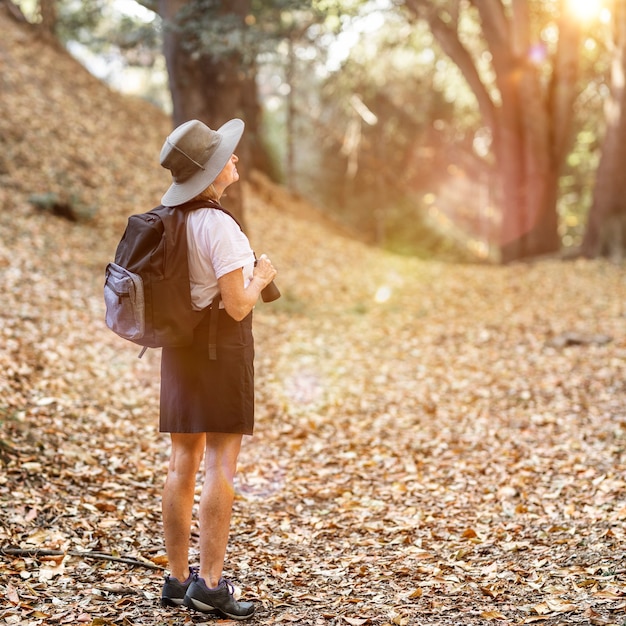 Woman appreciating the beauty of the nature