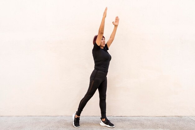 Woman being confident and doing sport