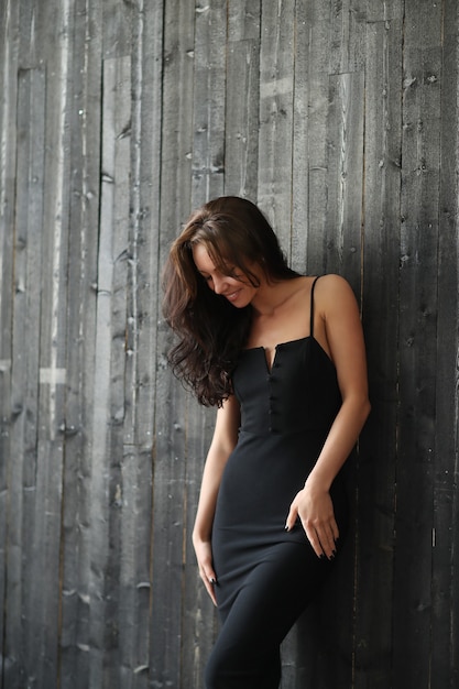 Free photo woman in black dress