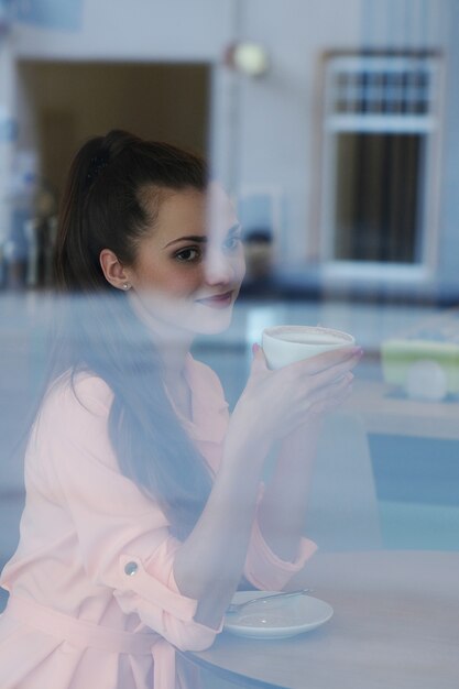 Woman in cafe