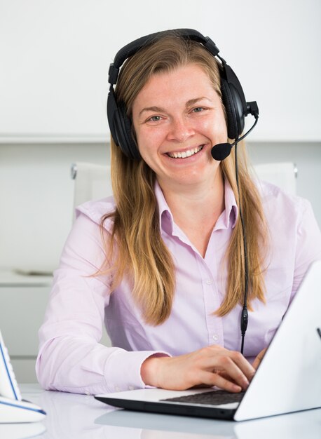 Woman in call-center