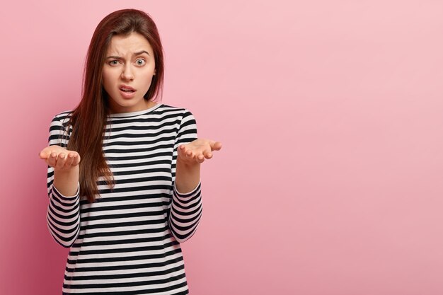 Woman in casual clothes posing