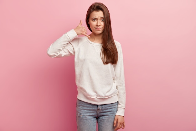 Woman in casual clothes posing