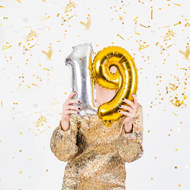 Woman celebrating 19 birthday