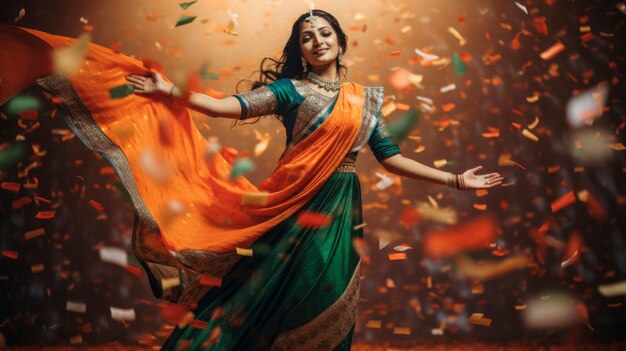 Woman celebrating indian republic day