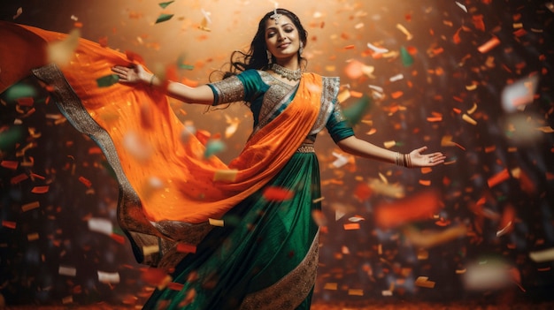 Женщина празднует День Республики Индии