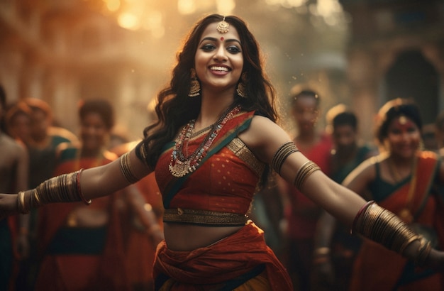 Woman celebrating indian republic day