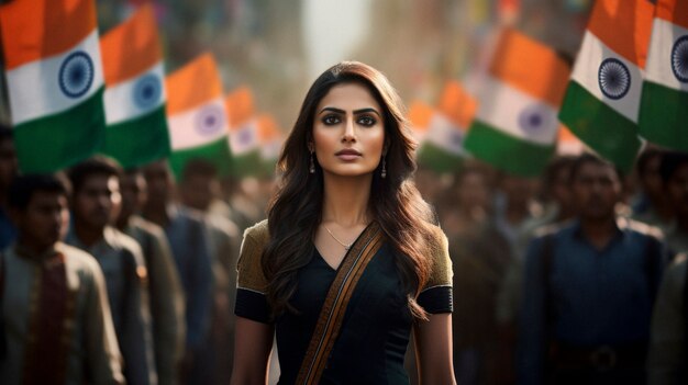 Woman celebrating indian republic day