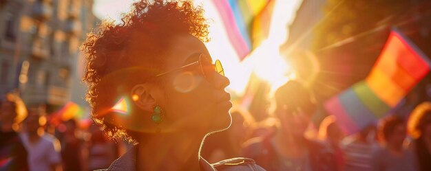 Woman celebrating pride day