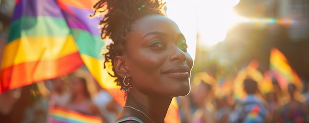 Free photo woman celebrating pride day