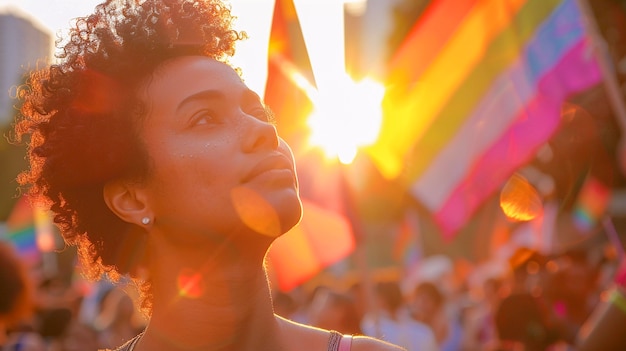 Free photo woman celebrating pride day