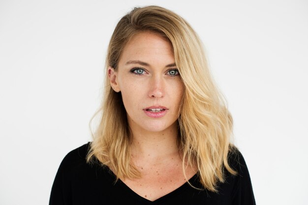 Woman Cheerful Studio Portrait Concept