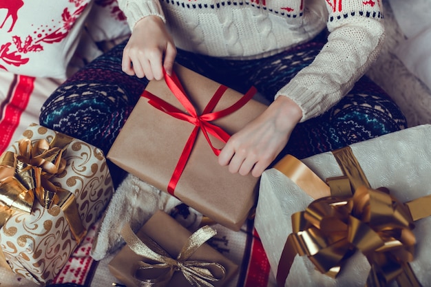 woman christmas portrait