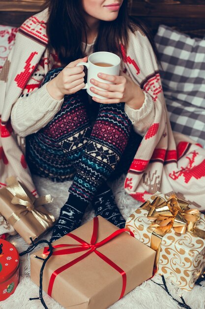 woman christmas portrait